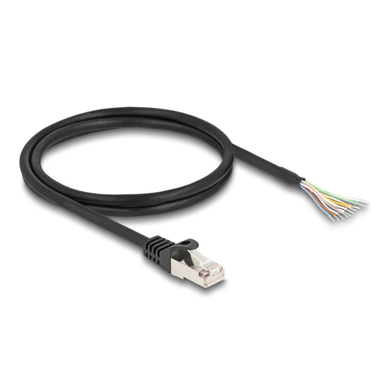 DeLOCK Cable RJ50 male to open wire ends S/FTP 1 m black