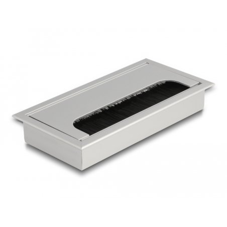 DeLOCK Passe-fil monté sur table avec brosse 160 x 80 x 28 mm, argent