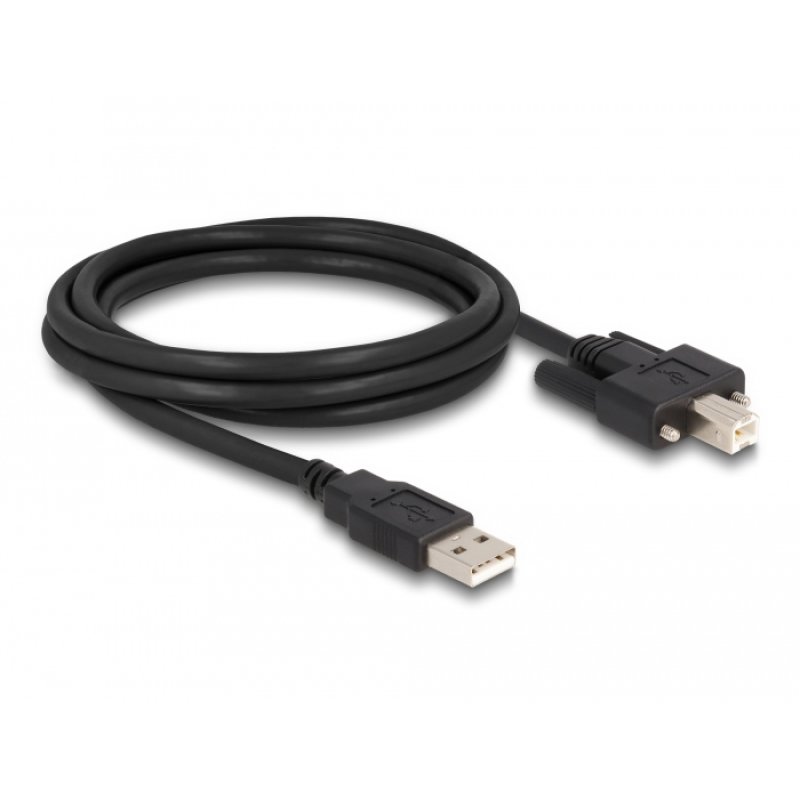 DeLOCK Câble USB 2.0 Type-A mâle vers Type-B mâle avec vis 2 m
