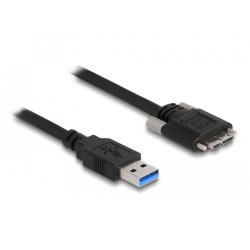 DeLOCK Câble USB 3.0 Type-A mâle vers Type Micro-B mâle avec vis 0,5 m