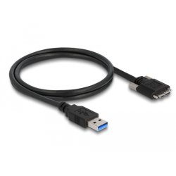 Delock USB 5 Gbps Kabel Typ-A Stecker zu Typ Micro-B Stecker mit Schrauben 1 m