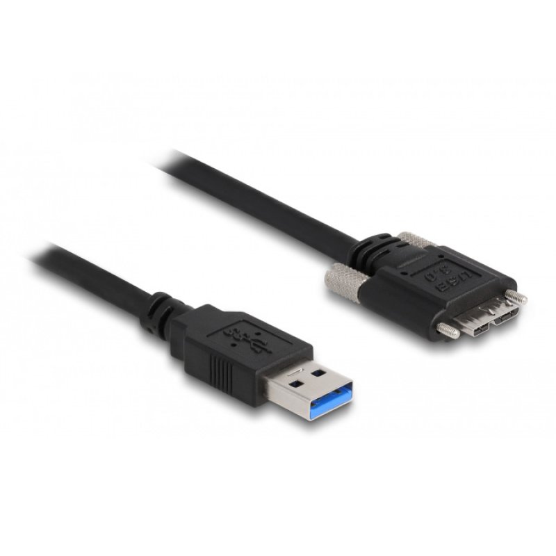 DeLOCK Câble USB 3.0 Type-A mâle vers Type Micro-B mâle avec vis 1 m