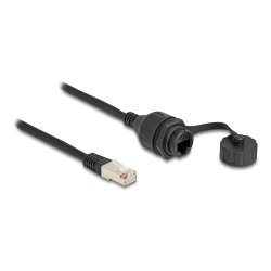 DeLOCK Cable RJ50 male to RJ50 female for built-in with sealing cap IP67 dust and waterproof 20 cm
