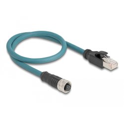 DeLOCK M12 Adapter Cable A-coded 8 pin female to RJ45 male 50 cm