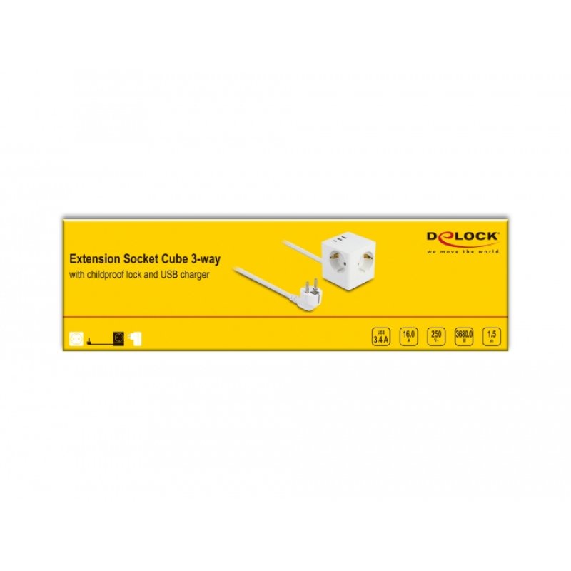 DeLOCK 11497 socket-outlet CEE 7/3 USB White