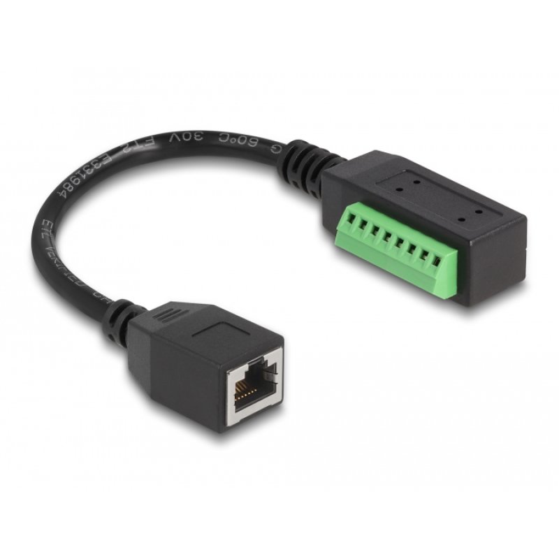 DeLOCK RJ45 Cable Cat.5e jack to Terminal Block Adapter 21.5 cm