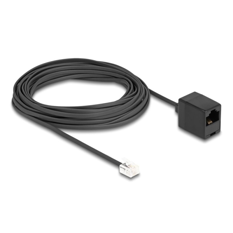 DeLOCK Câble téléphonique RJ11 mâle à RJ45 femelle, noir, 10 m