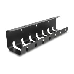DeLOCK Goulotte de câble pour montage sous la table, noir, set 2 unités