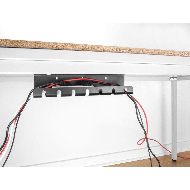 Delock Kabelhalterung für Untertischmontage schwarz 2er Set