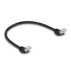 DeLOCK RJ45 Network Cable Cat.6A S/FTP 45° upwards angled 0.5 m black