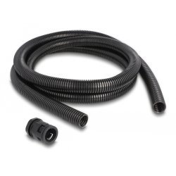Delock Kabelschutzschlauch 2 m x 21,2 mm mit 2 x PG16 Schlauchverschraubung Set schwarz