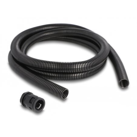 Delock Kabelschutzschlauch 2 m x 21,2 mm mit 2 x PG16 Schlauchverschraubung Set schwarz