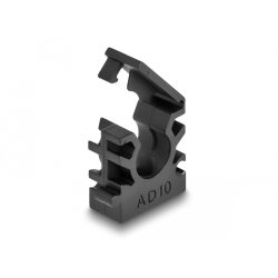 DeLOCK Support de manchon de câble avec clip de verrouillage, 10 mm, 8 unités, noir