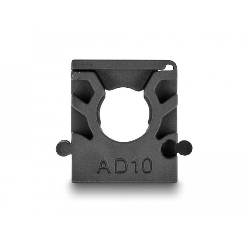 DeLOCK Support de manchon de câble avec clip de verrouillage, 10 mm, 8 unités, noir