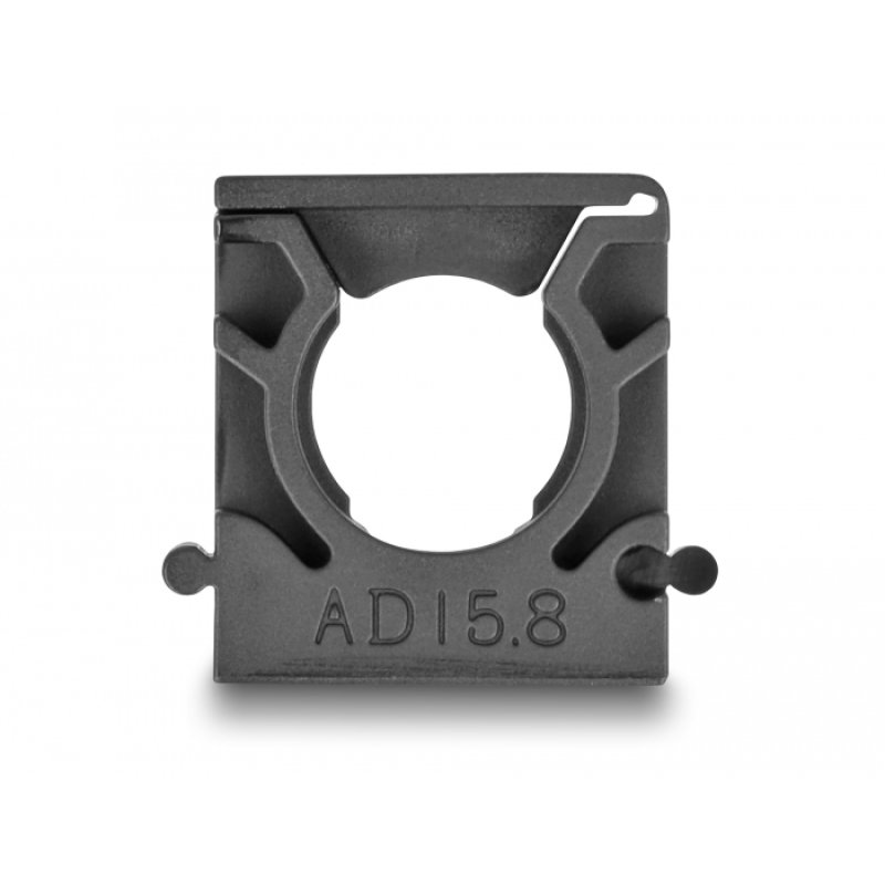 Delock Kabelschlauchhalter mit Verschlussclip 15,8 mm 8 Stück schwarz