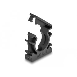 Delock Kabelschlauchhalter mit Verschlussclip 18,5 mm 8 Stück schwarz