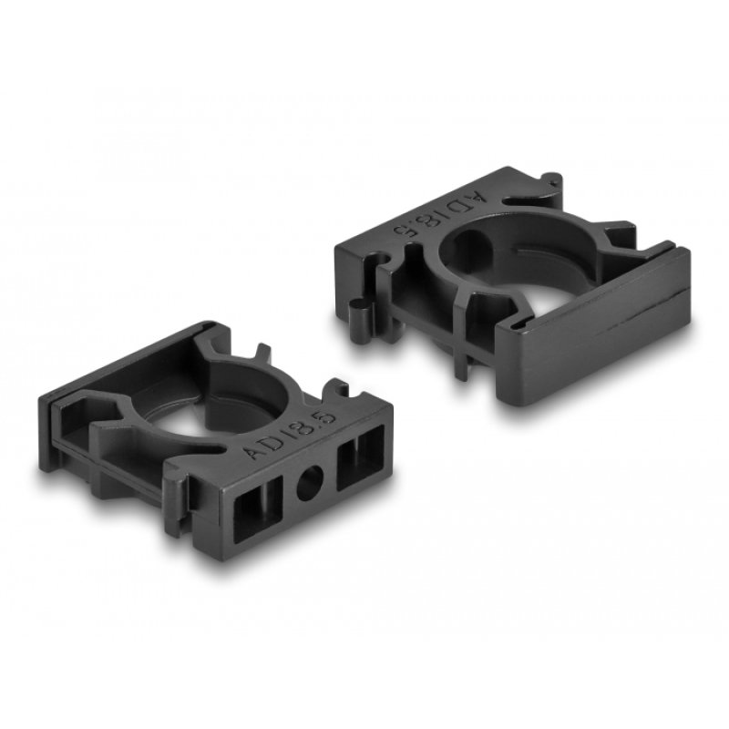 DeLOCK Cable sleeve holder with locking clip 18.5 mm 8 pieces black