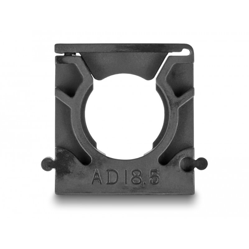 Delock Kabelschlauchhalter mit Verschlussclip 18,5 mm 8 Stück schwarz