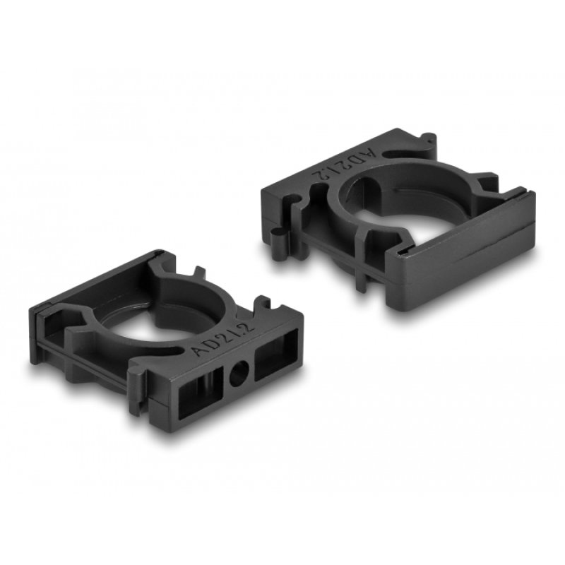 Delock Kabelschlauchhalter mit Verschlussclip 21,2 mm 4 Stück schwarz