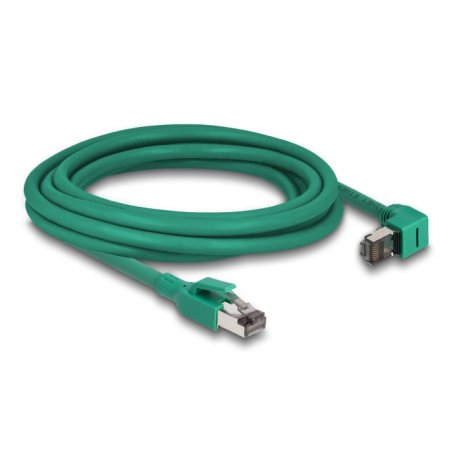 DeLOCK RJ45 Network Cable PROFINET SF/UTP 90° angled 3 m green