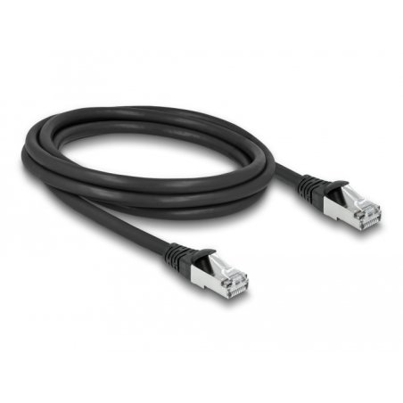 DeLOCK Câble de réseau RJ45 Cat.6A S/FTP PUR, extérieur, 2 m, noir
