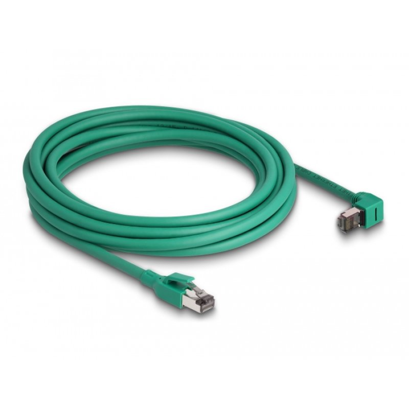 DeLOCK Câble de réseau RJ45 PROFINET SF/UTP, angulé à 90°, 5 m, vert