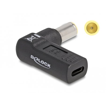 Delock Adapter für Notebook Ladekabel USB Type-C™ Buchse zu IBM 7,9 x 5,5 mm Stecker 90° gewinkelt