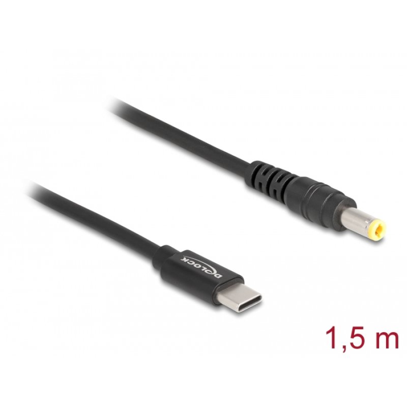 DeLOCK Laptop Charging Cable USB Type-C male to 5.5 x 2.5 mm male