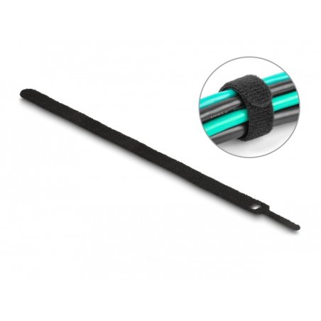 DeLOCK Serre-câbles à scratch L 300 x l 12 mm noir 10 pièces