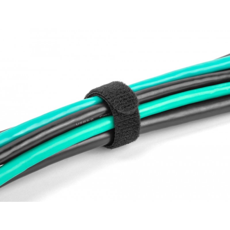 DeLOCK Hook-and-loop cable tie L 300 x W 12 mm black 10 pieces