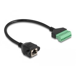 DeLOCK Câble RJ45 Cat.6 femelle vers adaptateur de bornier pour intégrer, 30 cm, 2 parties