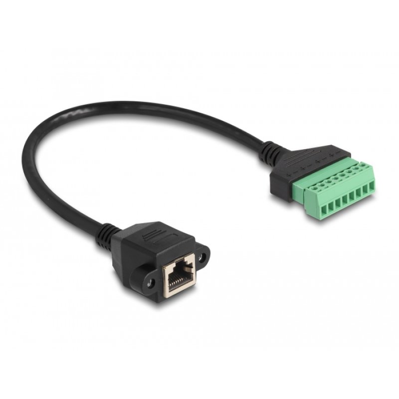 DeLOCK RJ45 Cable Cat.6 female to Terminal Block Adapter for built-in 30 cm 2-part