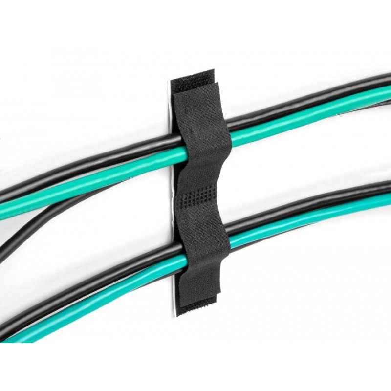 DeLOCK Scratch porte-câbles, autoadhésif L 100 mm x l 50 mm, set de 10 unités, noir