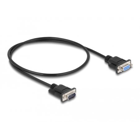 DeLOCK Serial Cable RS-232 D-Sub 9 male to female null modem with narrow plug housing 0.5 m