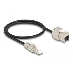 DeLOCK Câble RJ45 mâle pour assemblage sur site vers module RJ45 Keystone, femelle, Cat. 6A, 50 cm