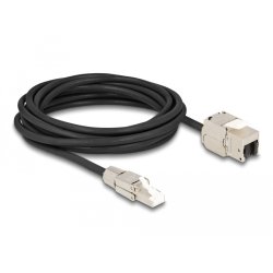 DeLOCK Câble RJ45 mâle pour assemblage sur site vers module RJ45 Keystone, femelle, Cat. 6A, 5 m