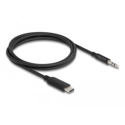 Delock Audio Stereo Kabel USB Type-C™ Stecker zu Klinkenstecker 3,5 mm 3 Pin 1 m schwarz