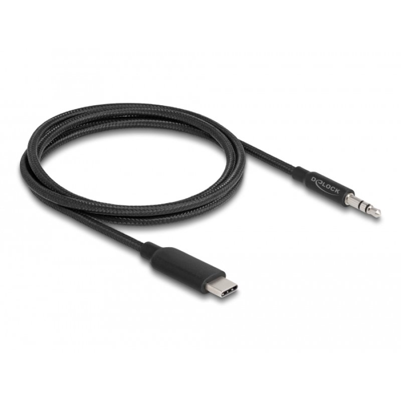 DeLOCK Câble USB Type-C audio stéréo mâle vers jack mâle stéréo 3,5 mm, 3 broches, noir