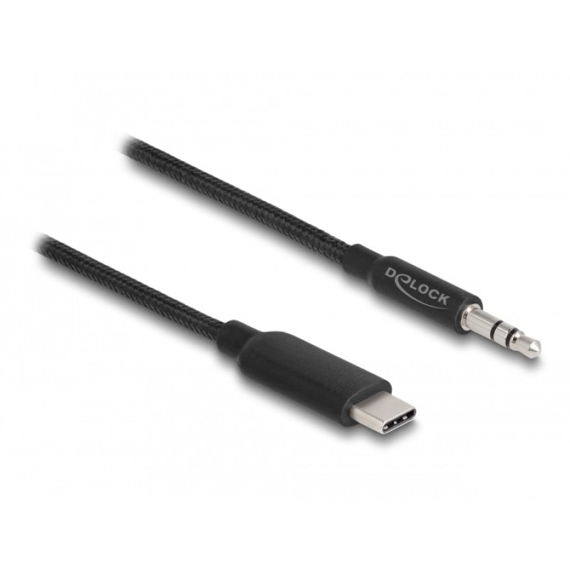 DeLOCK Câble USB Type-C audio stéréo mâle vers jack mâle stéréo 3,5 mm, 3 broches, noir