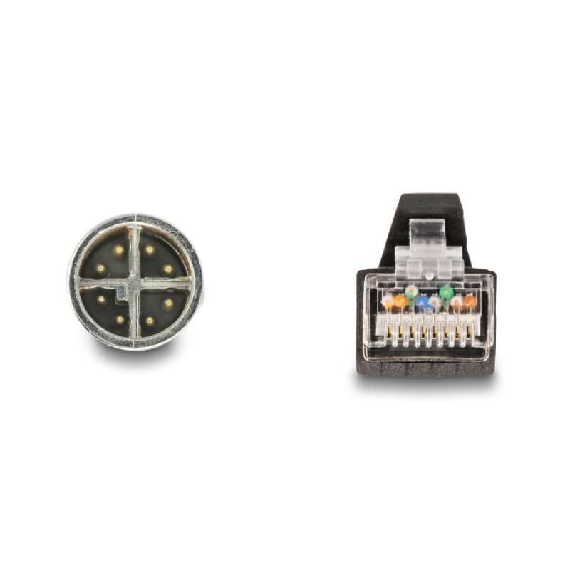 DeLOCK M12 Cable X-coded 8 pin male to RJ45 male PUR (TPU) 1 m
