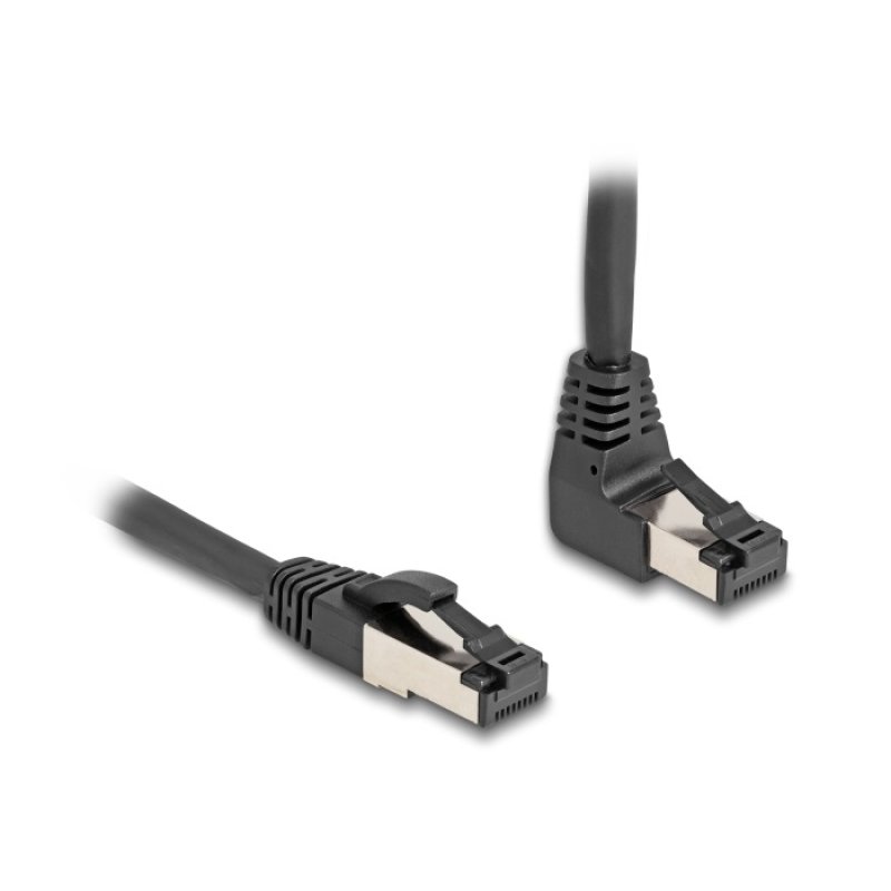 DeLOCK RJ45 câble de réseau Cat.8.1 S/FTP, coudé 90° haut / droit 2 m, noir