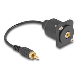 DeLOCK D-Type Cable RCA male to female black 20 cm