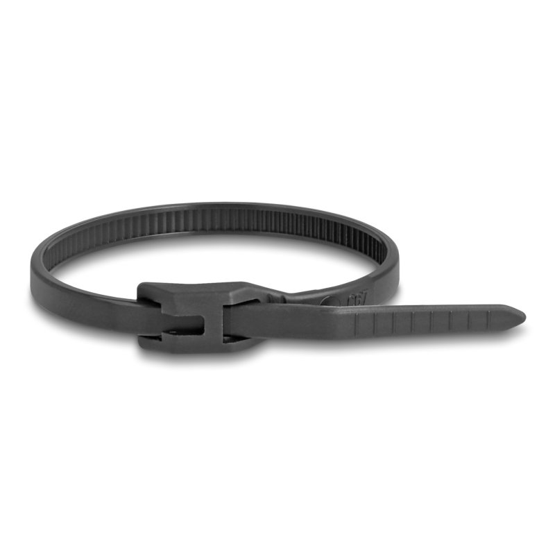 DeLOCK Cable tie with flat head L 205 x W 2.5 mm 100 pieces black