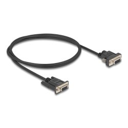 Delock Seriell Kabel RS-232 D-Sub9 Buchse zu D-Sub9 Buchse Stromanschluss an Pin 9 1 m