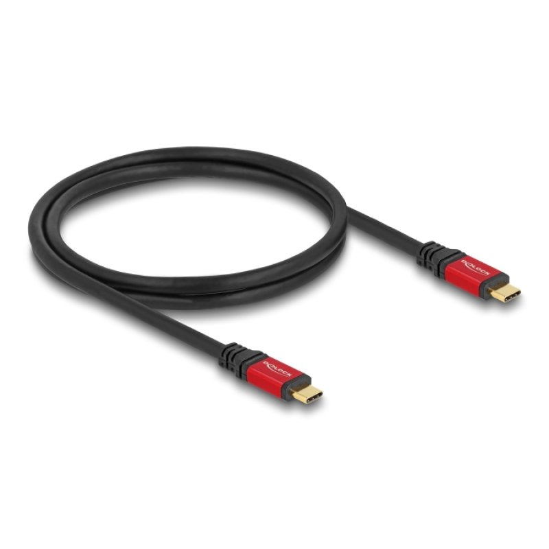 DeLOCK USB 5 Gbps Câble USB Type-C mâle vers mâle PD 3.0 100 W E-Marker 1 m métal rouge