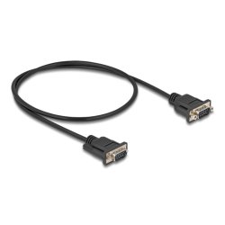 Delock RS-232 Kabel Seriell D-Sub9 Stecker zu Stecker mit schmalem Steckergehäuse 0,5 m