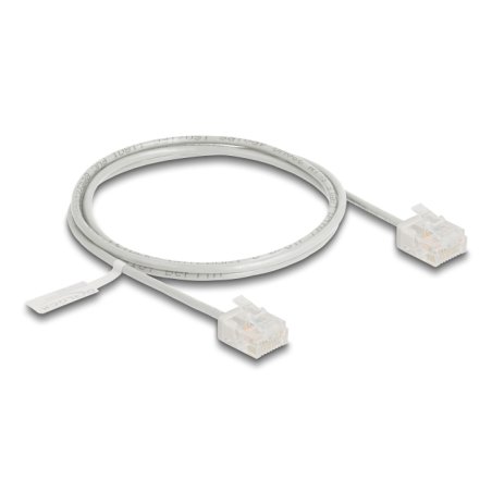 DeLOCK Câble de réseau RJ45 Cat.6 UTP Ultra Slim, 1 m, gris, avec fiches courtes
