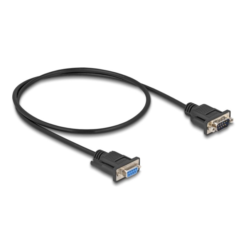 DeLOCK Serial Cable RS-232 D-Sub9 male to female with narrow plug housing 0.5 m