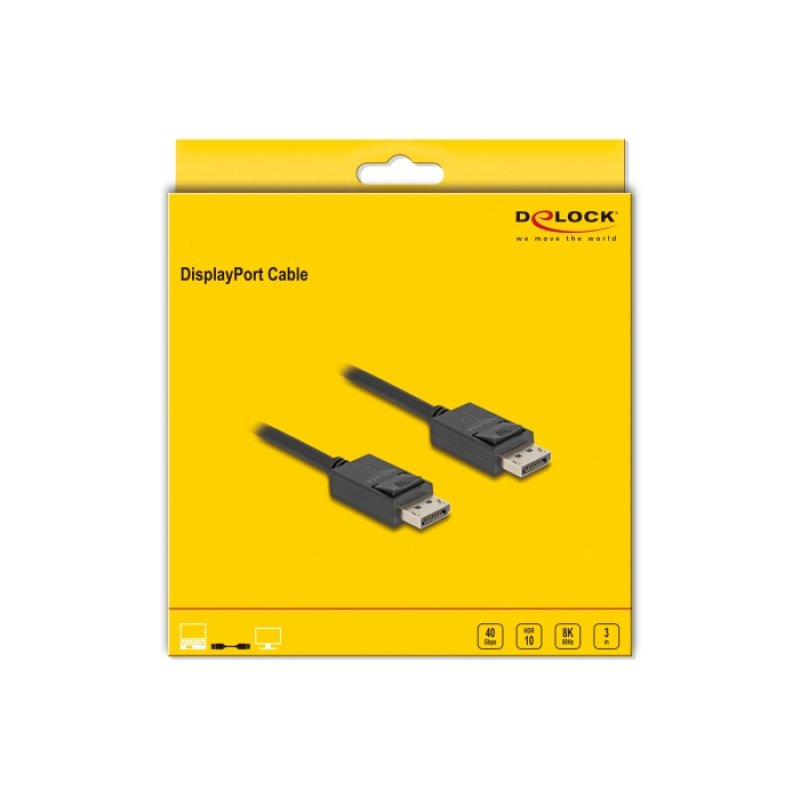 DeLOCK Câble DisplayPort 16K 30 Hz / 8K 60 Hz 40 Gbps 3 m