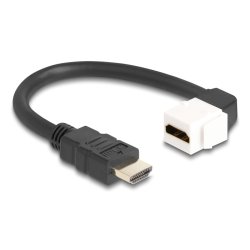 DeLOCK 86974 câble HDMI 0,2 m Noir, Blanc